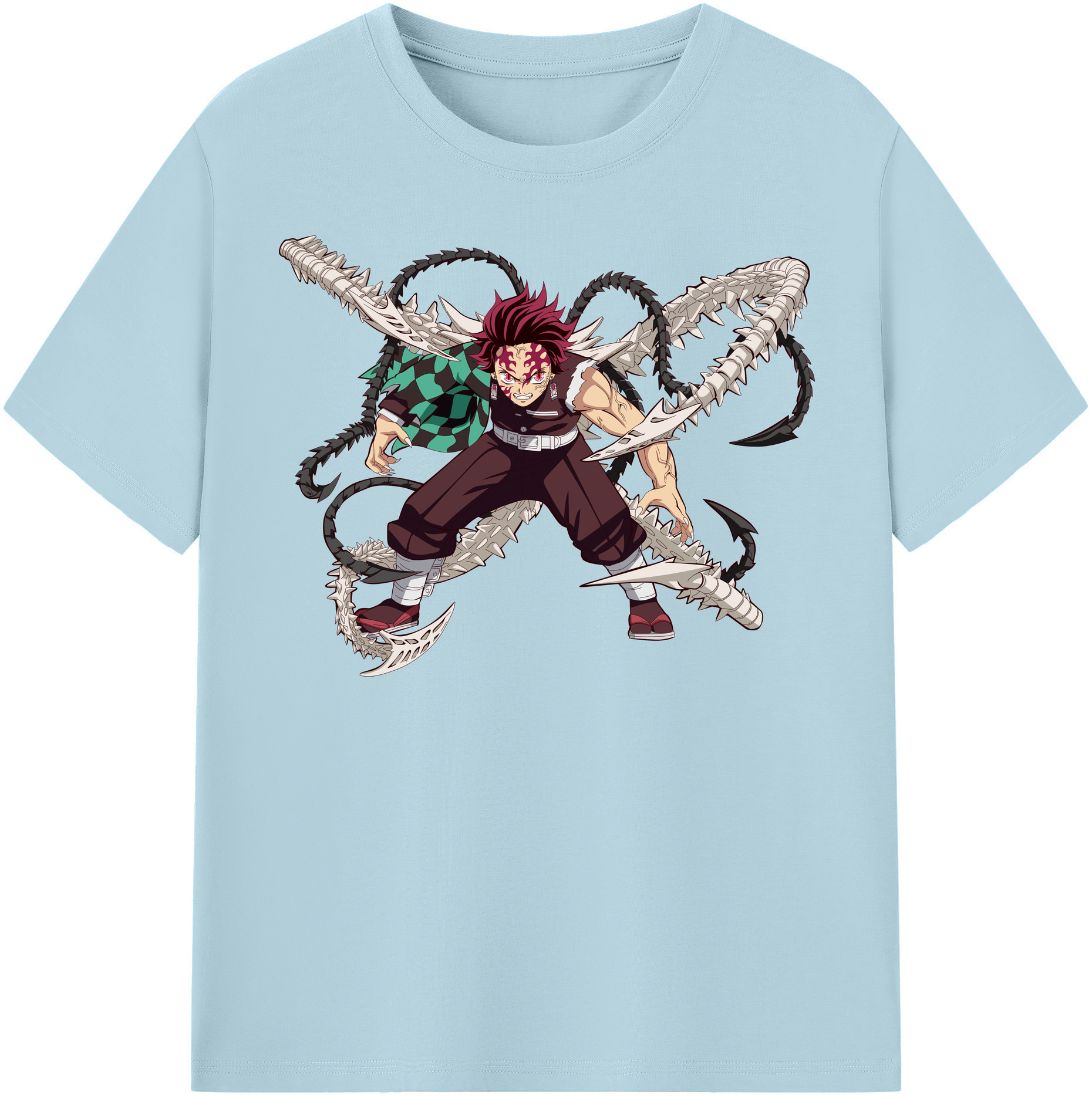 （画像用） 鬼滅の刃 竈門 炭治郎／かまど たんじろう Kamado Tanjirou 綿100％半袖Tシャツ（フロントプリント）